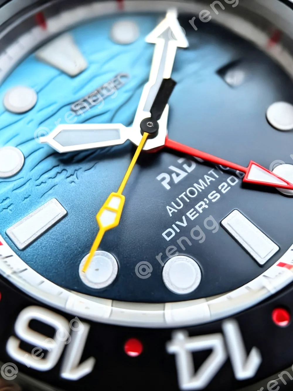 42mm Seiko GMT PADI Automatic Diver Mod Watch - Blue Gradient Dial Sapphire